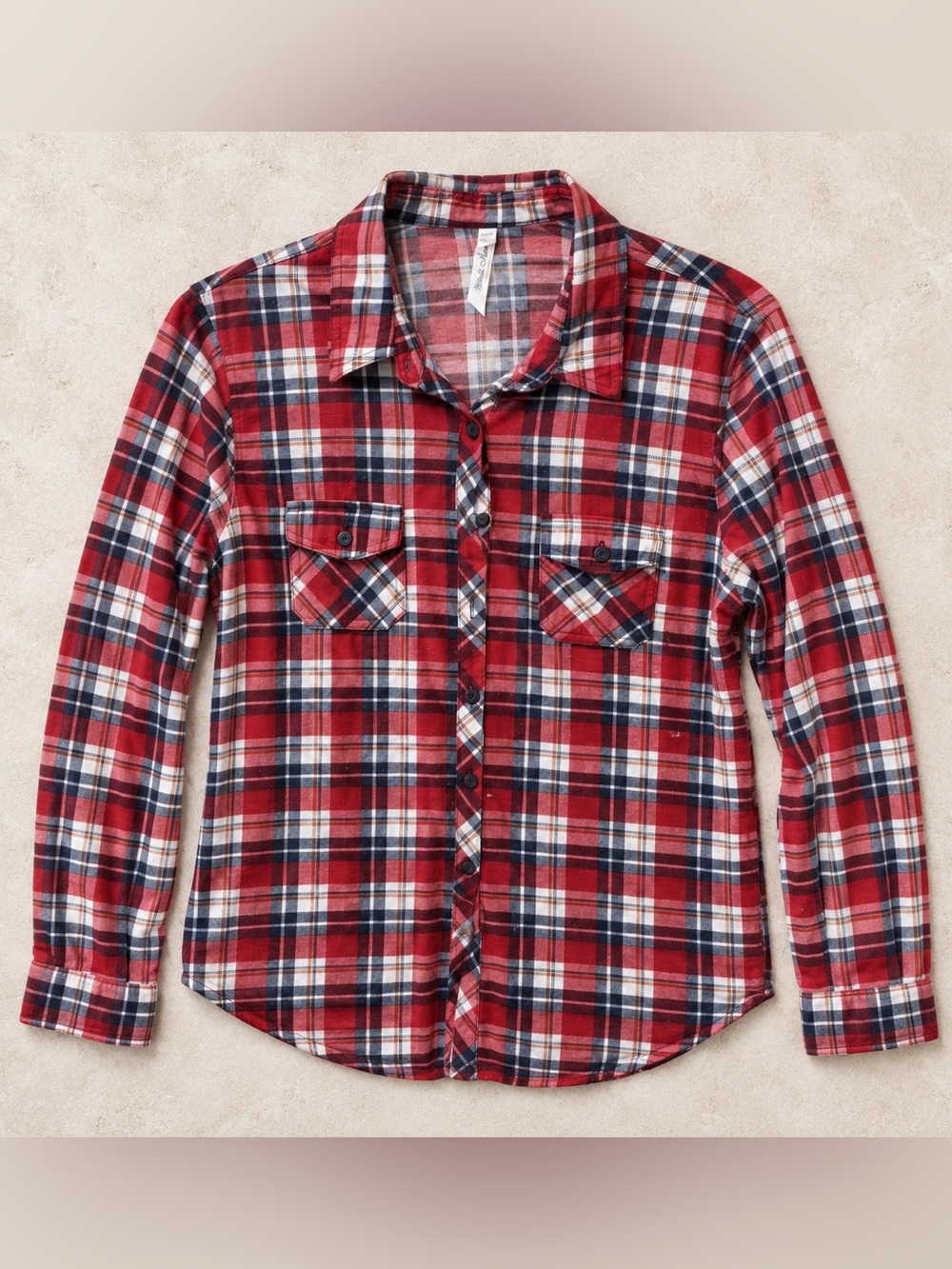 White Mark Red Plaid Button-Down Shirt